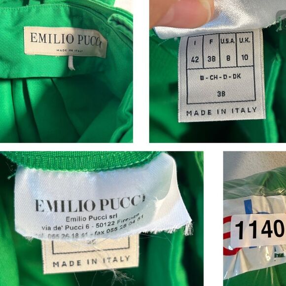 Emilio Pucci ladies midi skirt Kelly green black 8 pleated elegant modest - Picture 5 of 16